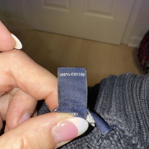 Lands End Vintage 100% Black Knit Full Zip Sweater SZ XL VGUC - Picture 11 of 11